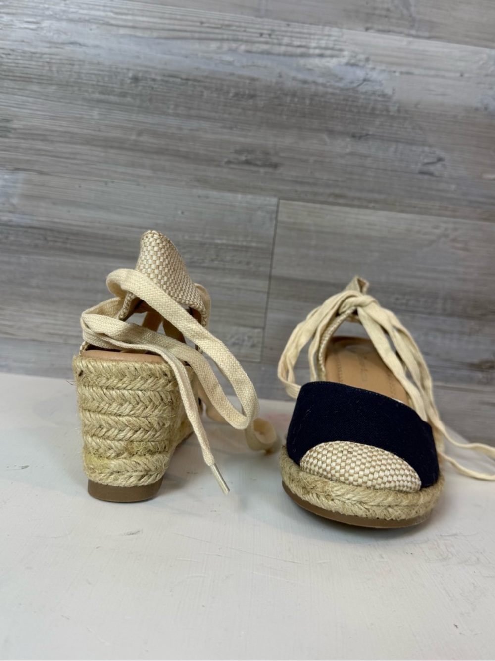 Journee Collection Monte Wedge Heel Espadrille Sandals - Blue - Size 5.5 - Picture 5 of 7
